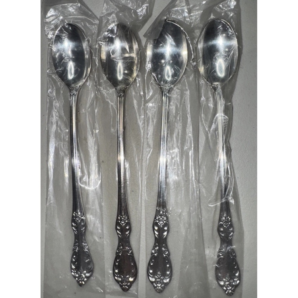 Wm Rogers GRAND ELEGANCE International Silver 1959 Silverware (4) Ice Tea Spoons